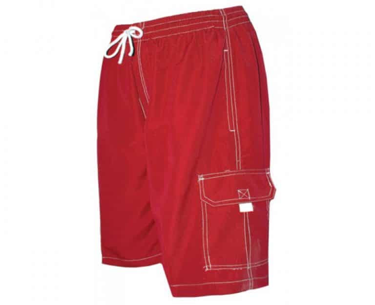 Men's Red Swim Trunk Board Shorts - Surf Ave - Anchor Bay Life