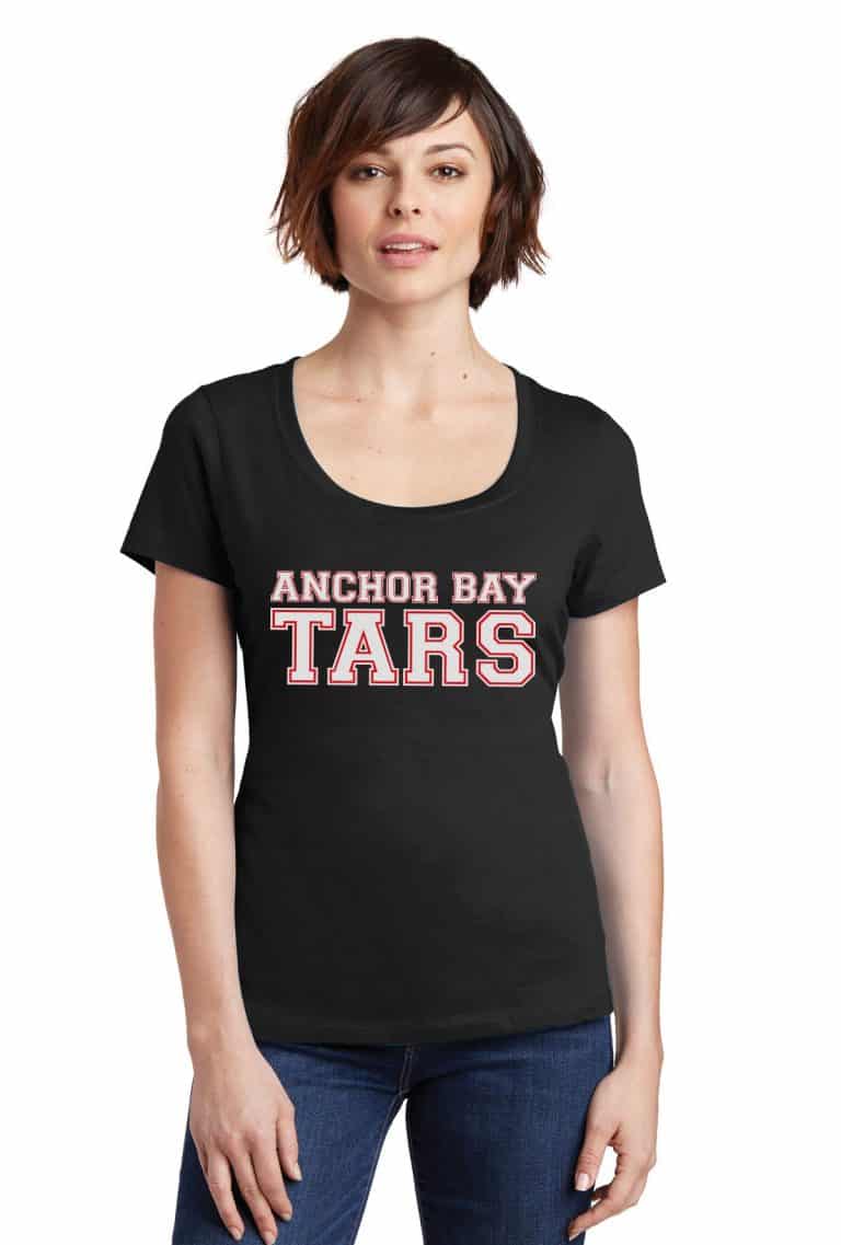 Anchor Bay Tars Women's Black Scoop Neck T-Shirt Tee - Anchor Bay Life