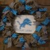 Detroit Lions Football 16" Burlap Wreath