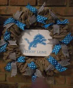 Detroit Lions Football 16" Burlap Wreath